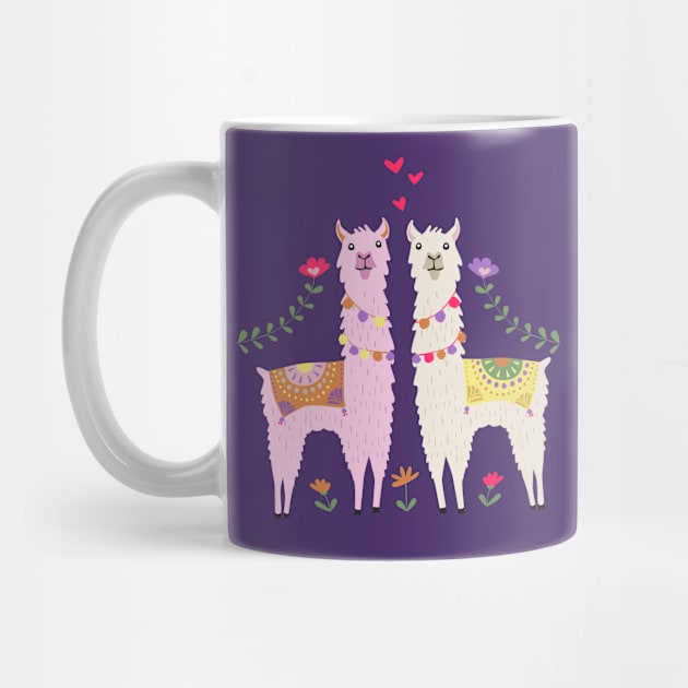 White and Pink Llama Pattern by latheandquill